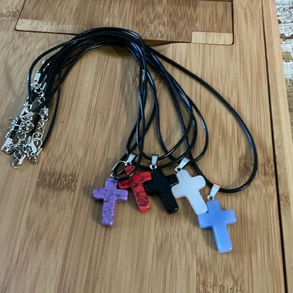 Colorful Cross Pendant Necklaces